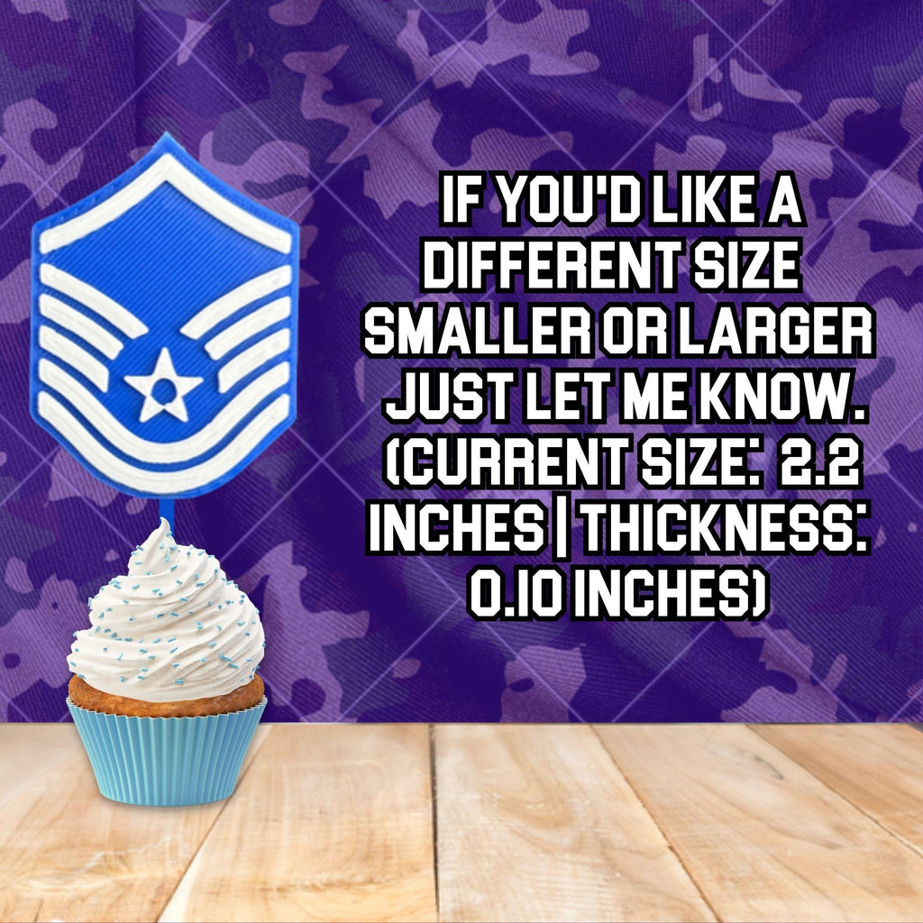 Personalized Air Force Master Sergeant Cupcake Topper