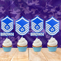 Personalized Air Force Master Sergeant Cupcake Topper