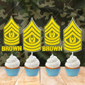Personalized Army Command Sergeant Major Cupcake Topper