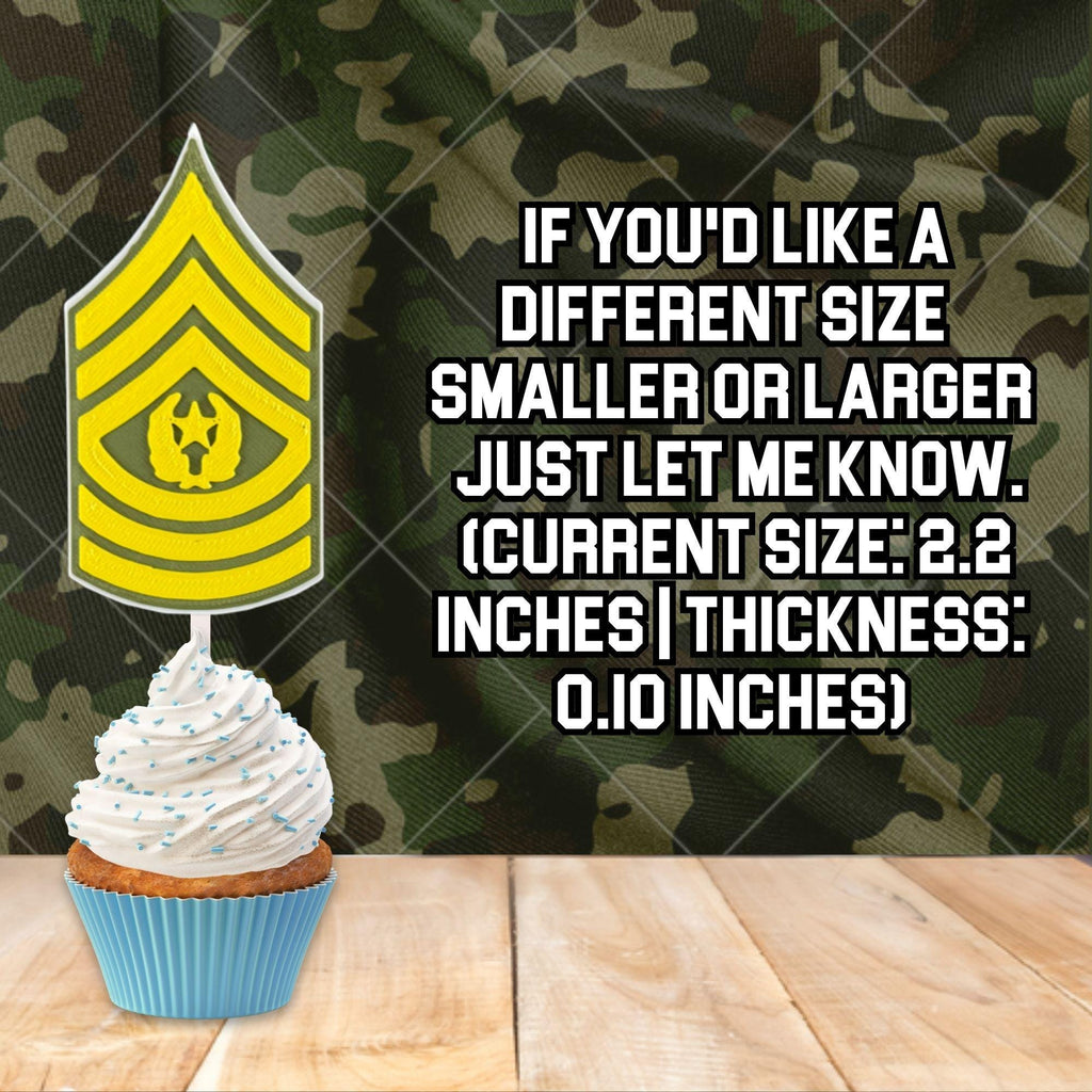 Personalized Army Command Sergeant Major Cupcake Topper