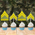 Personalized Army Corporal Cupcake Topper