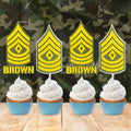 Personalized Army First Sergeant Cupcake Topper