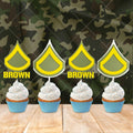 Personalized Army Private First Class Cupcake Topper