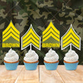 Personalized Army Sergeant Cupcake Topper