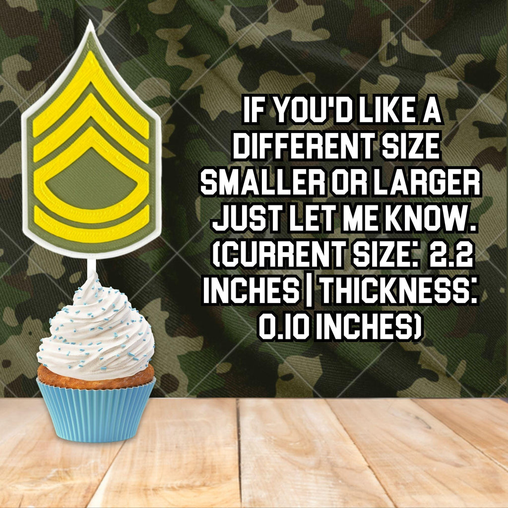 Personalized Army Sergeant First Class Cupcake Topper