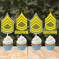 Personalized Army Sergeant First Class Cupcake Topper