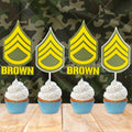 Personalized Army Staff Sergeant Cupcake Topper