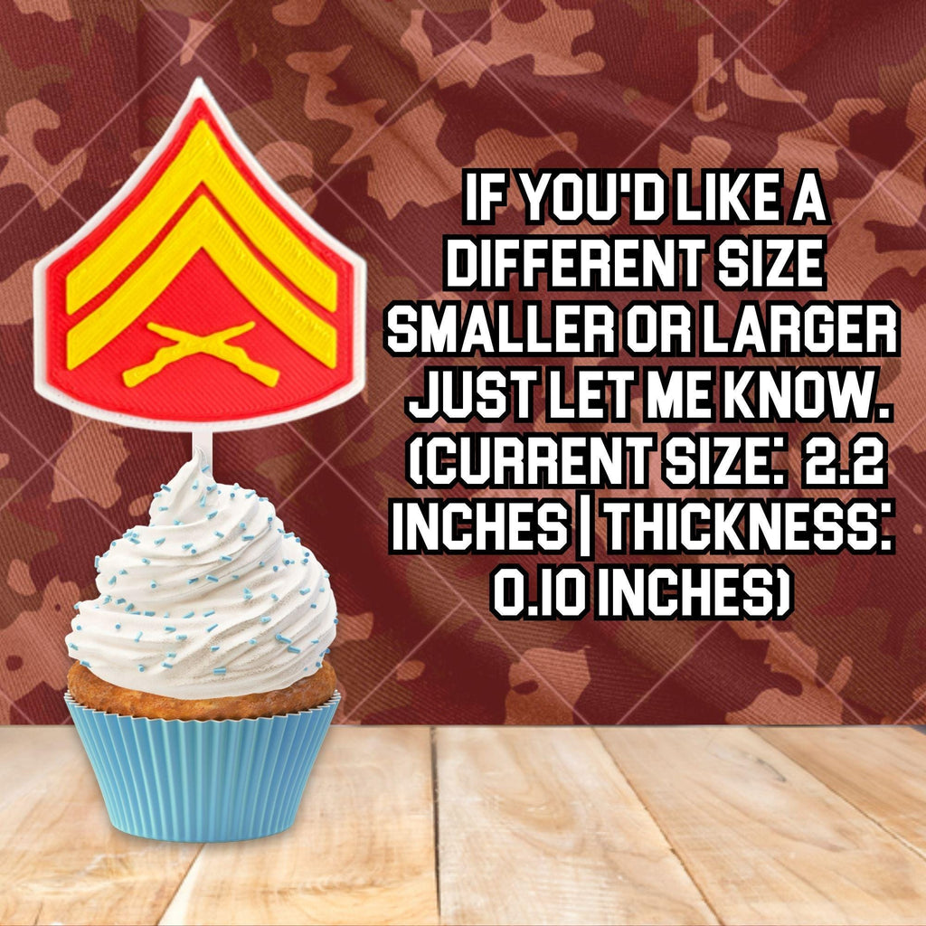 Personalized Marines Corporal Cupcake Topper