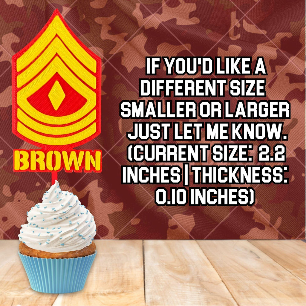 Personalized Marines First Sergeant Cupcake Topper