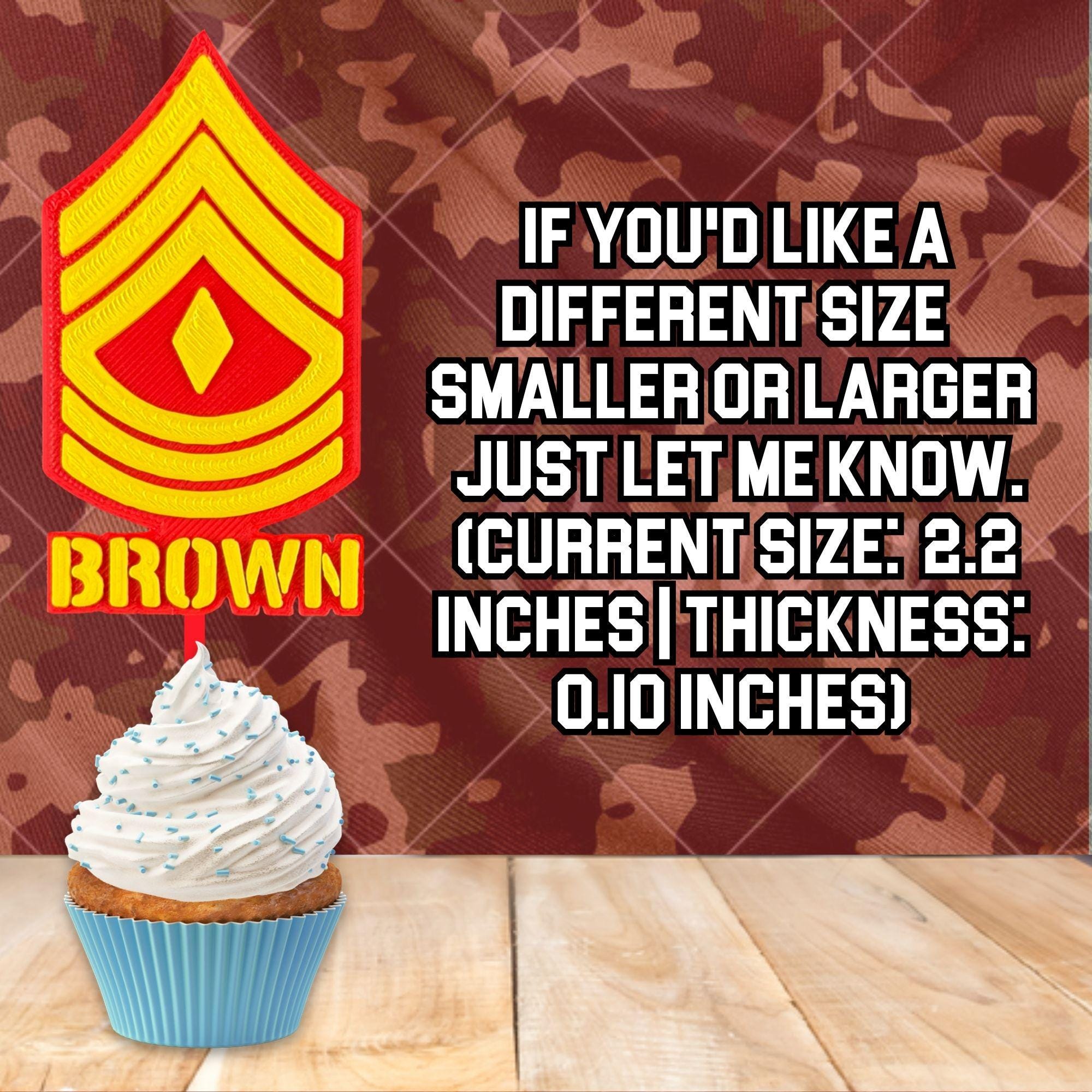 Personalized Marines First Sergeant Cupcake Topper