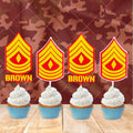 Personalized Marines First Sergeant Cupcake Topper