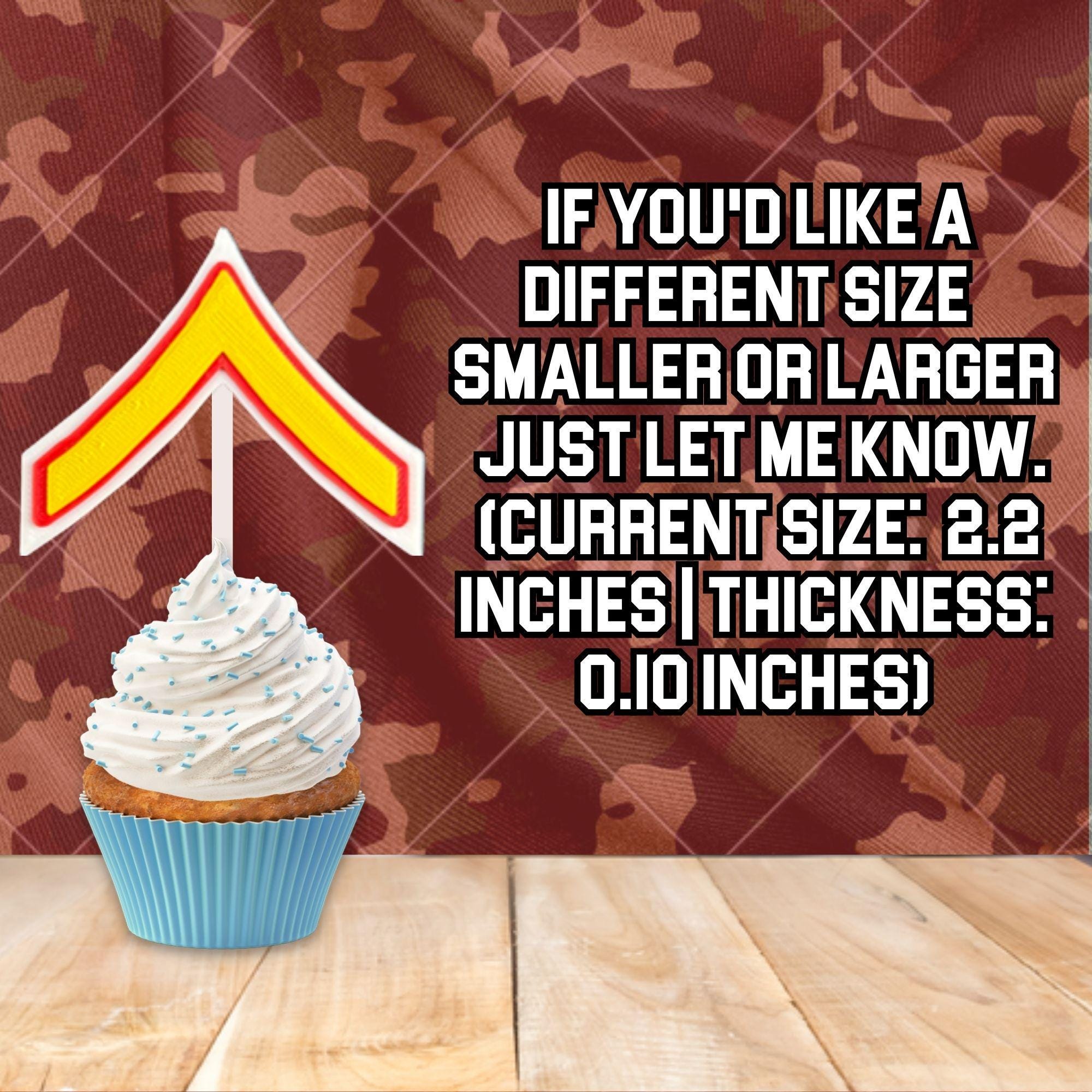 Personalized Marines Private First Class Cupcake Topper