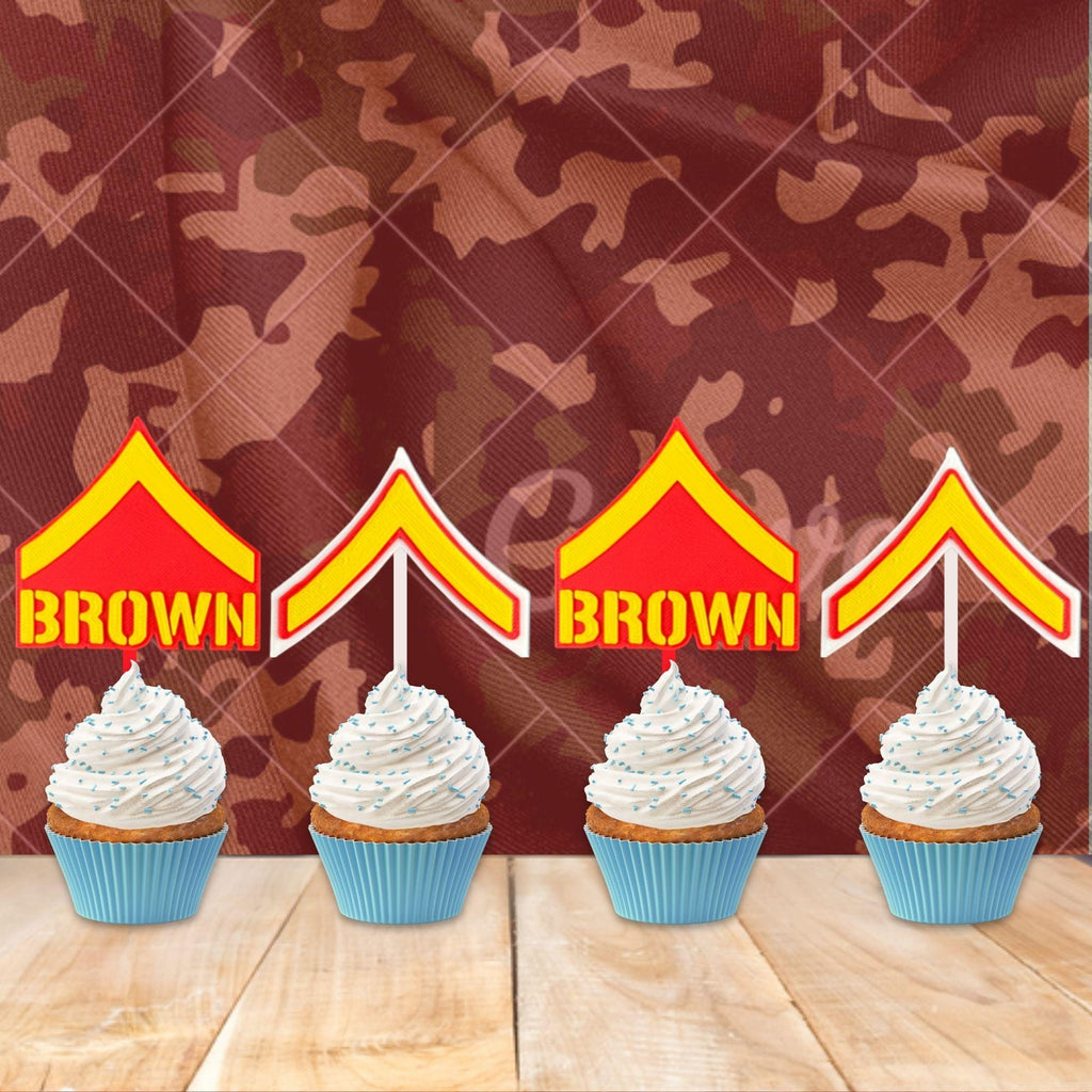Personalized Marines Private First Class Cupcake Topper