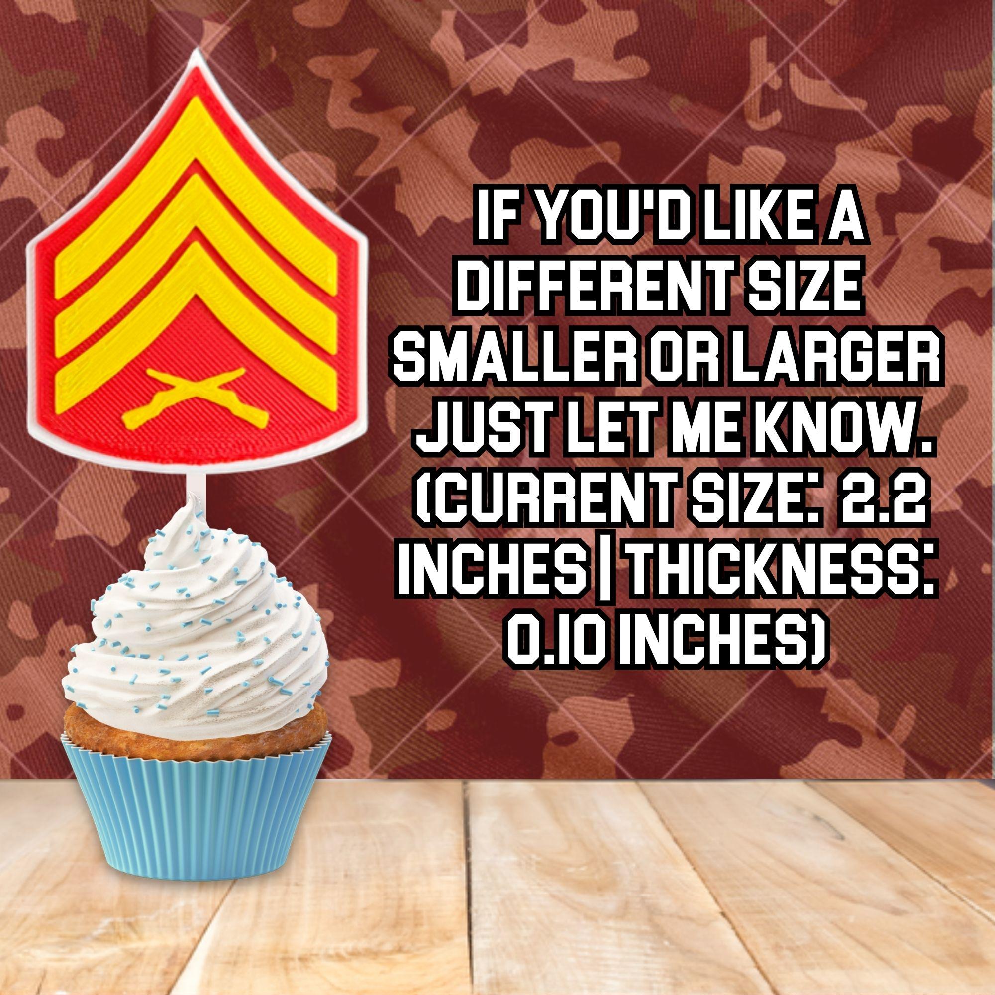 Personalized Marines Sergeant Cupcake Topper