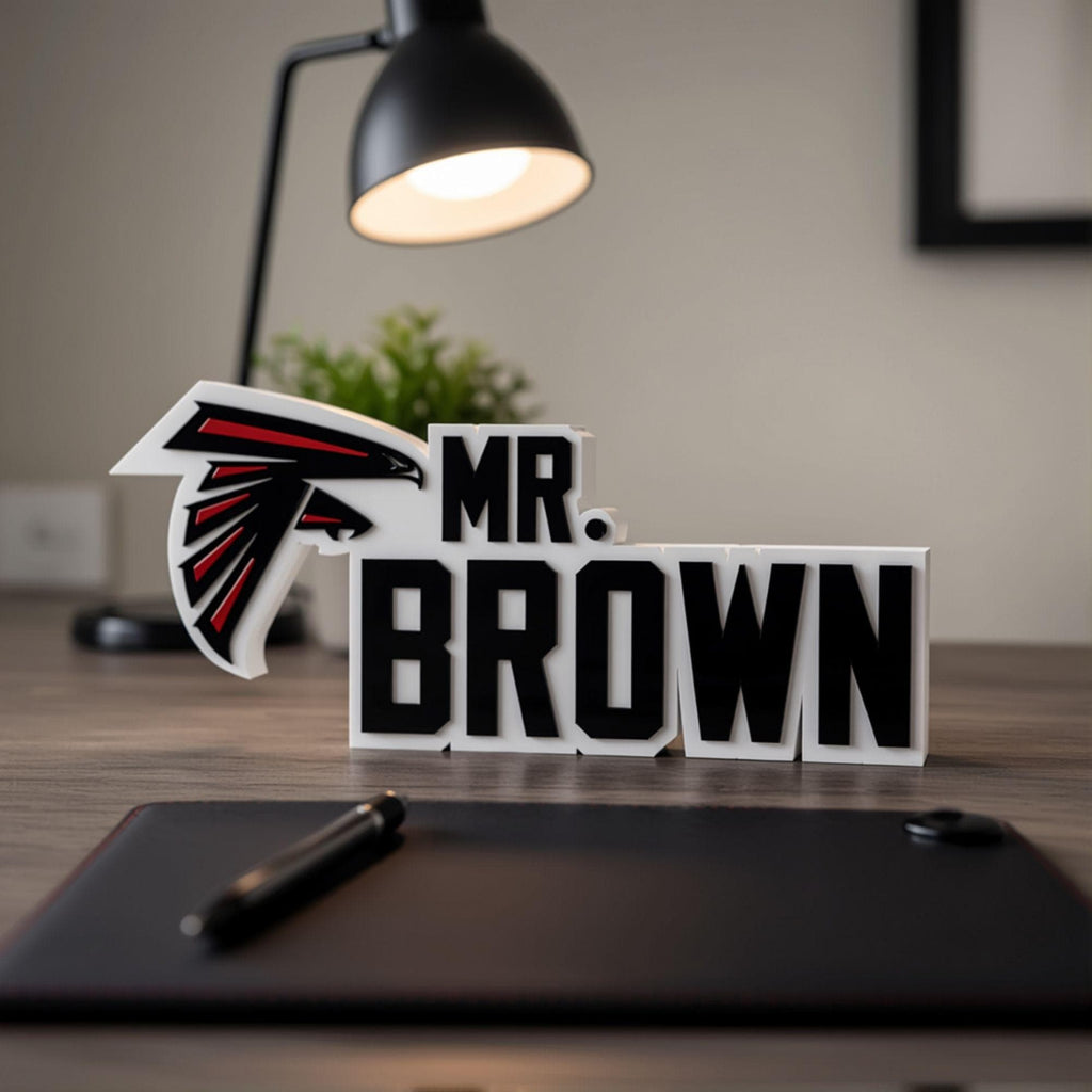 Personalized Atlanta Falcons Football Desk Name Plate