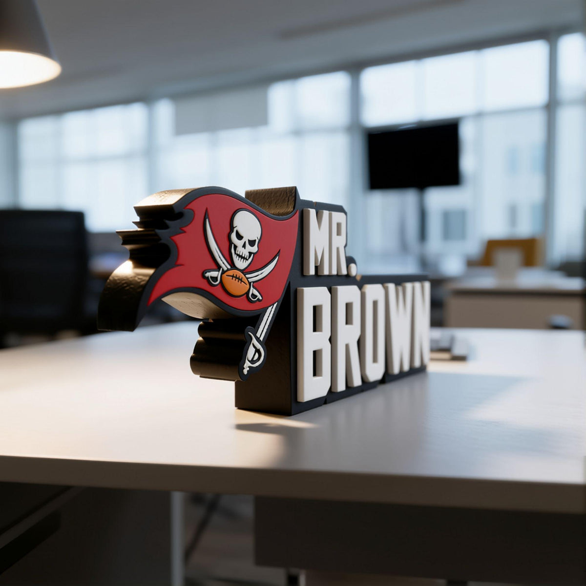 Personalized Tampa Bay Buccaneers Football Desk Name Plate
