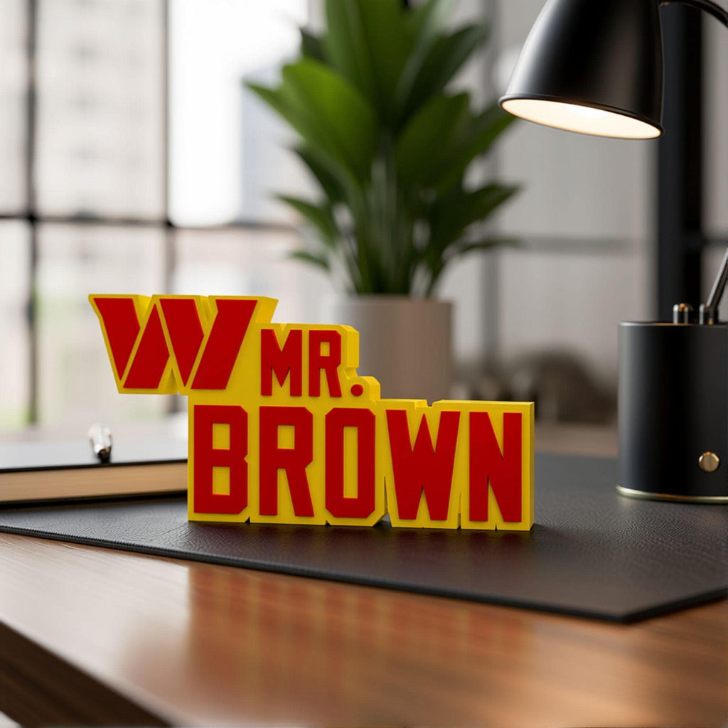 Personalized Washington Commanders Football Desk Name Plate