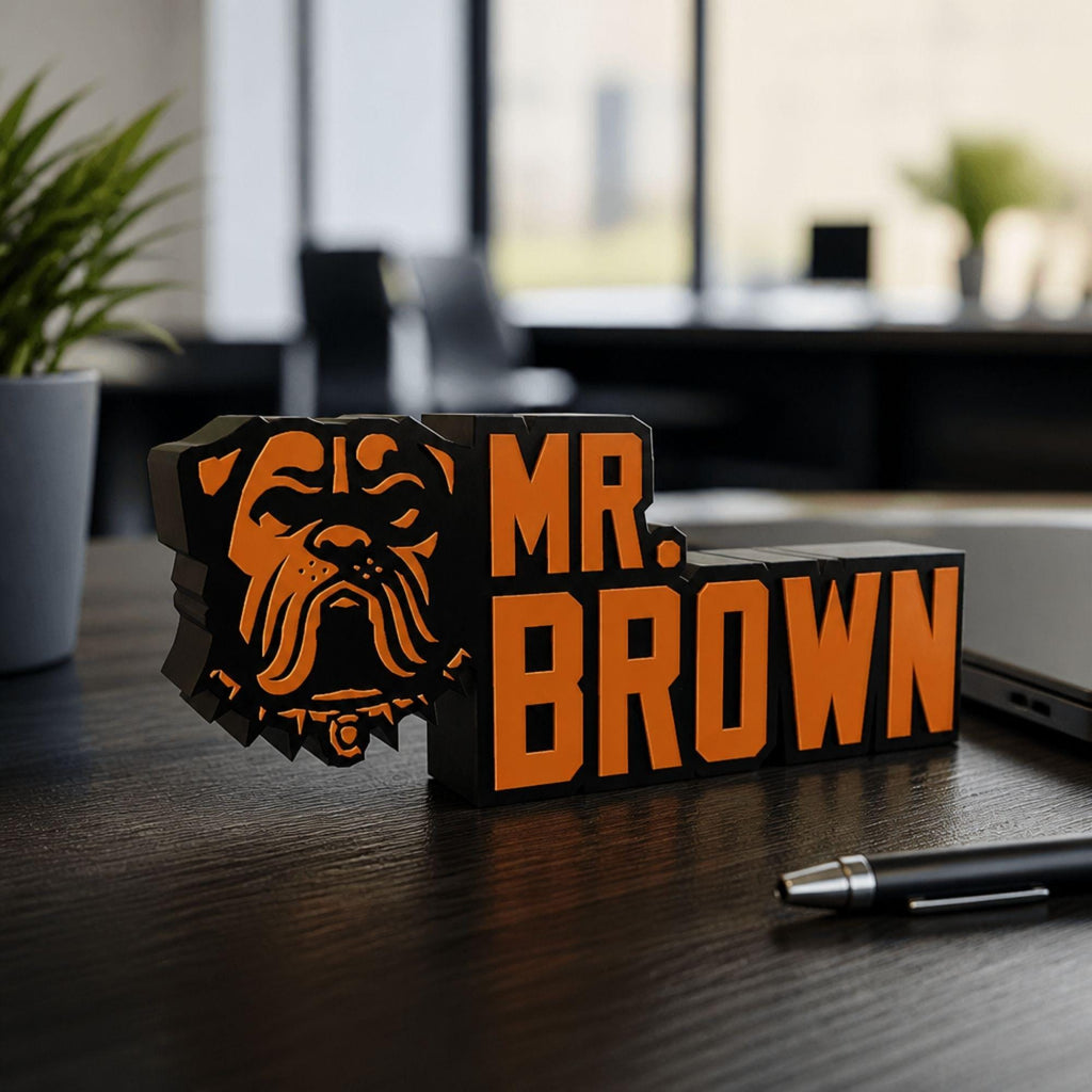 Personalized Cleveland Browns Football Desk Name Plate