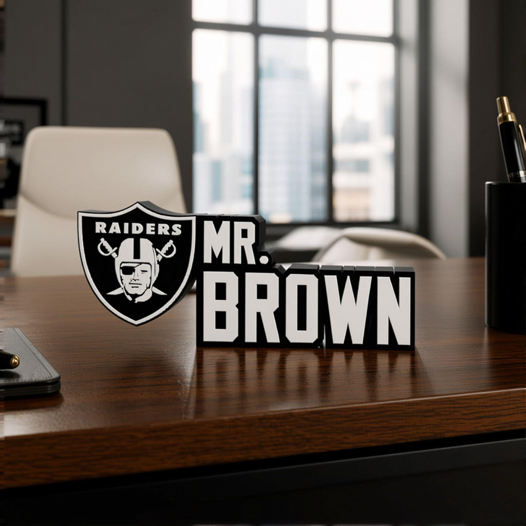 Personalized Las Vegas Raiders Football Desk Name Plate