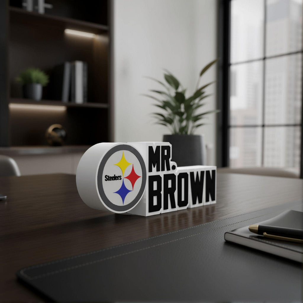 Personalized Pittsburgh Steelers Football Desk Name Plate