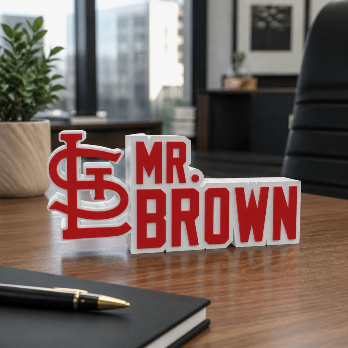 Personalized St. Louis Cardinals Baseball Desk Name Plate