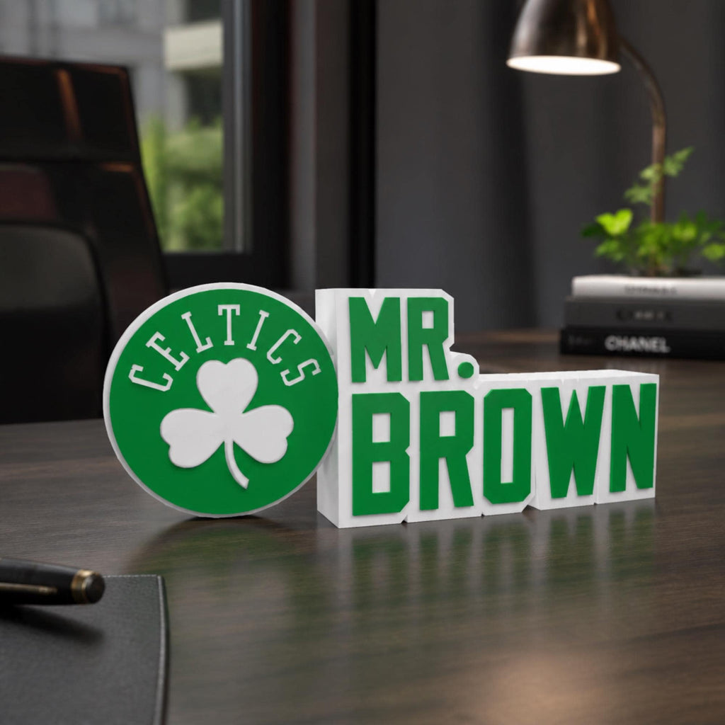 Personalized Boston Celtics Basketball Desk Name Plate