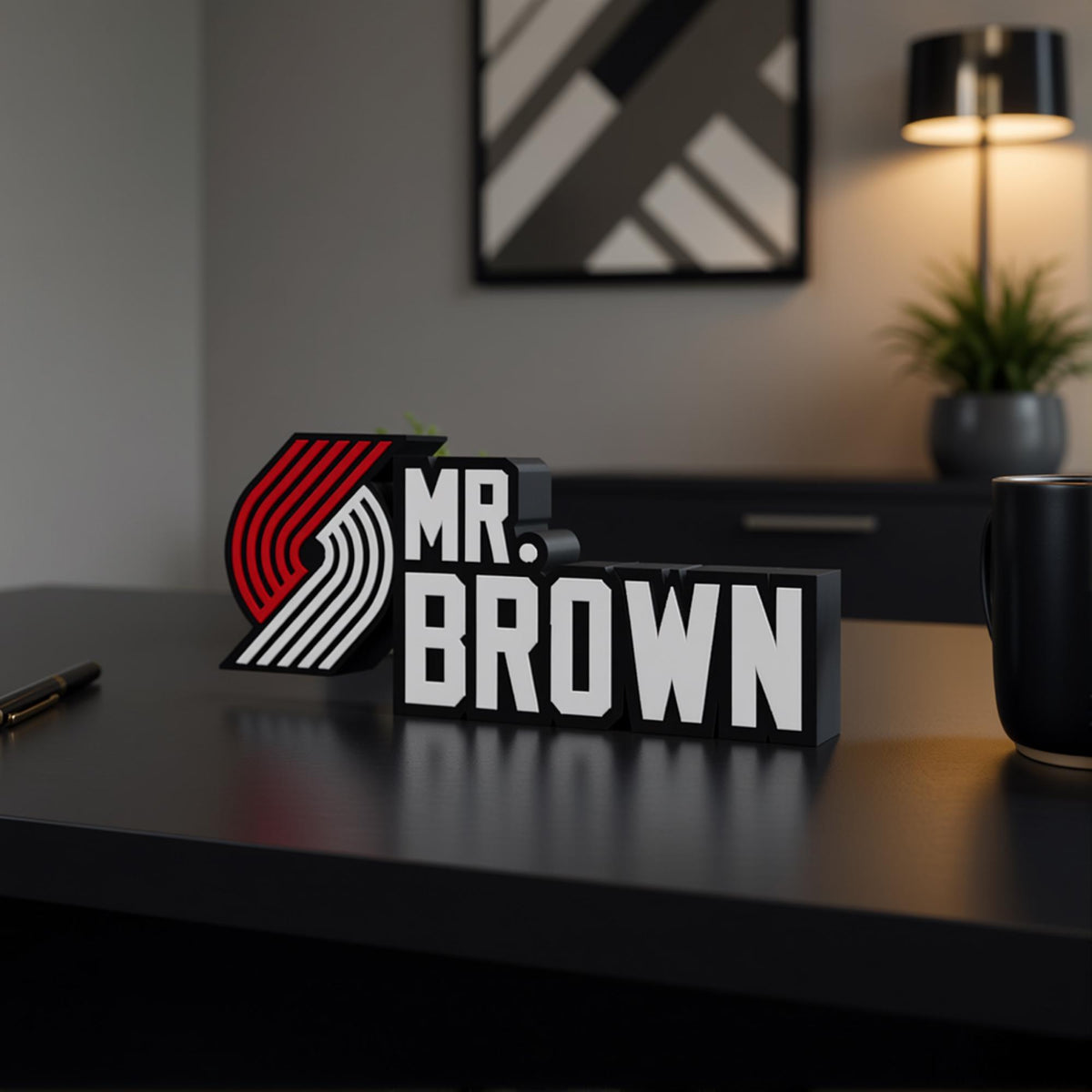 Personalized Portland Trail Blazers Basketball Desk Name Plate