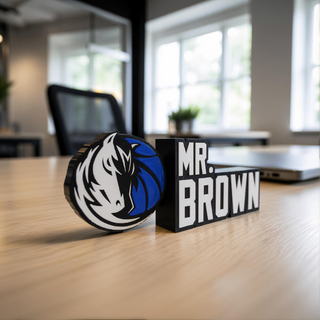 Personalized Dallas Mavericks Basketball Desk Name Plate
