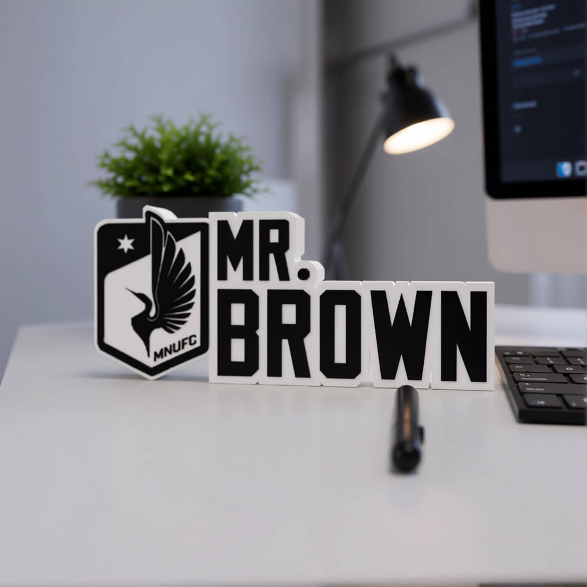 Personalized Minnesota United Soccer Desk Name Plate