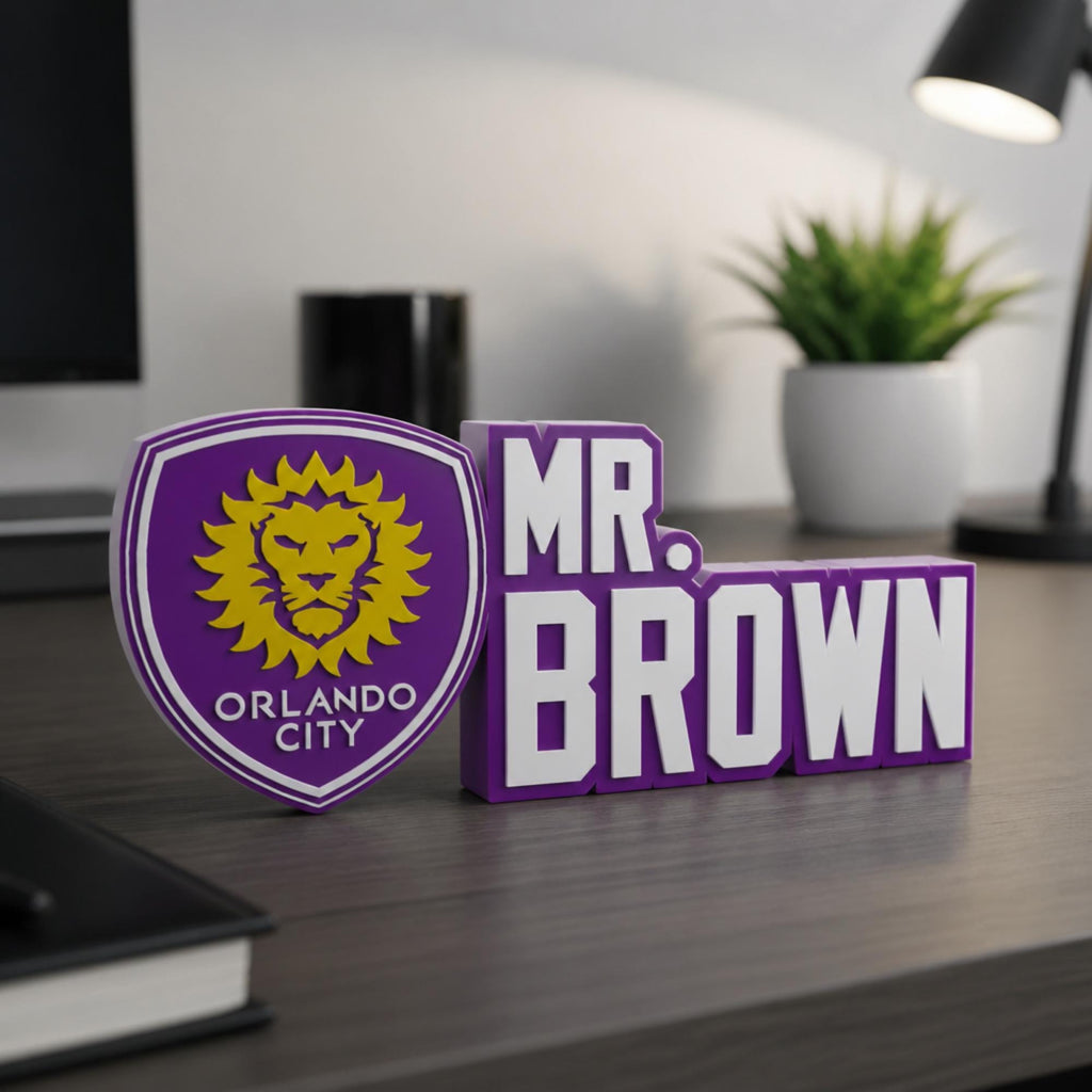 Personalized Orlando City Soccer Desk Name Plate