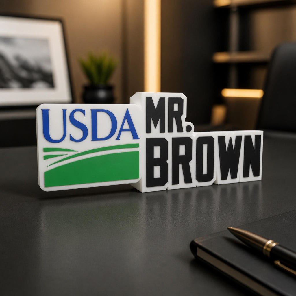 Personalized USDA Desk Name Plate
