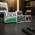 Personalized USDA Desk Name Plate