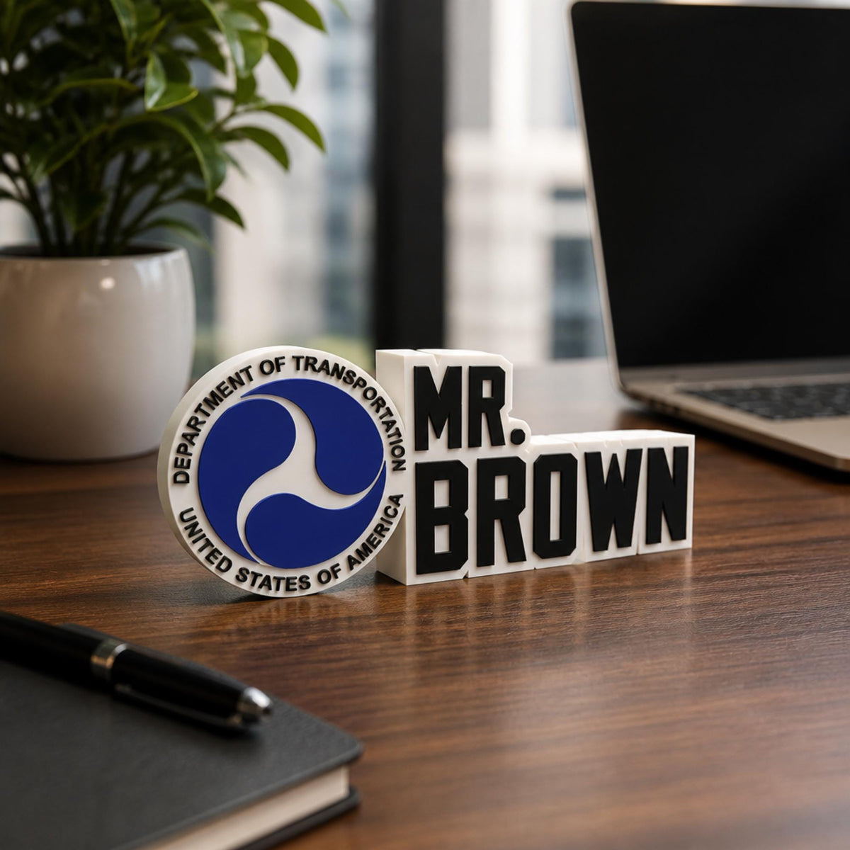Personalized DOT Desk Name Plate