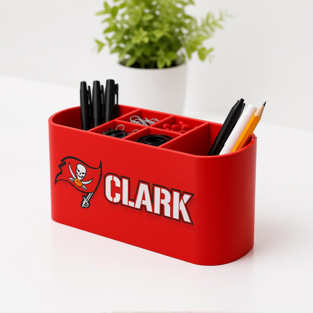 Personalized Tampa Bay Buccaneers Desk Organizer