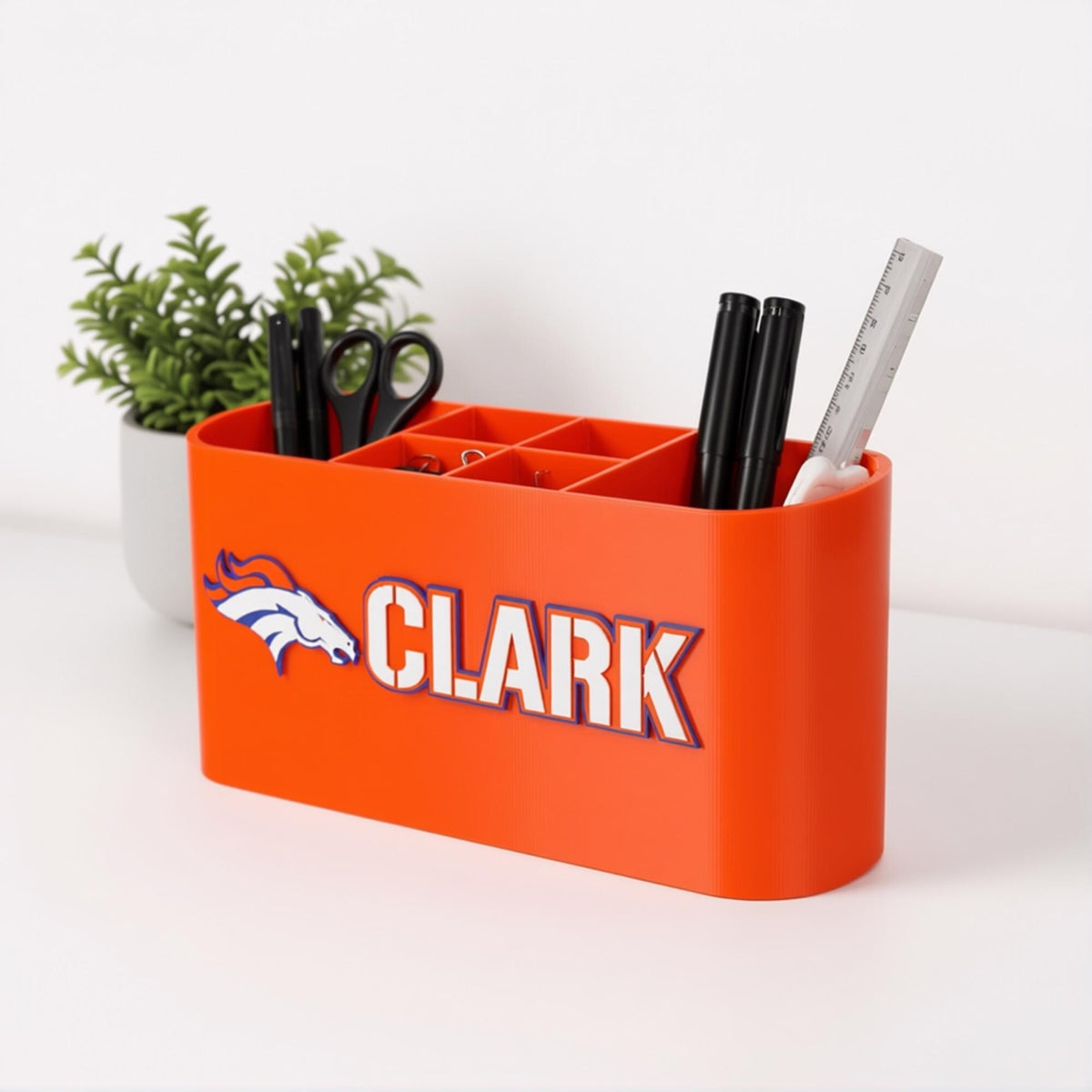 Personalized Denver Broncos Desk Organizer