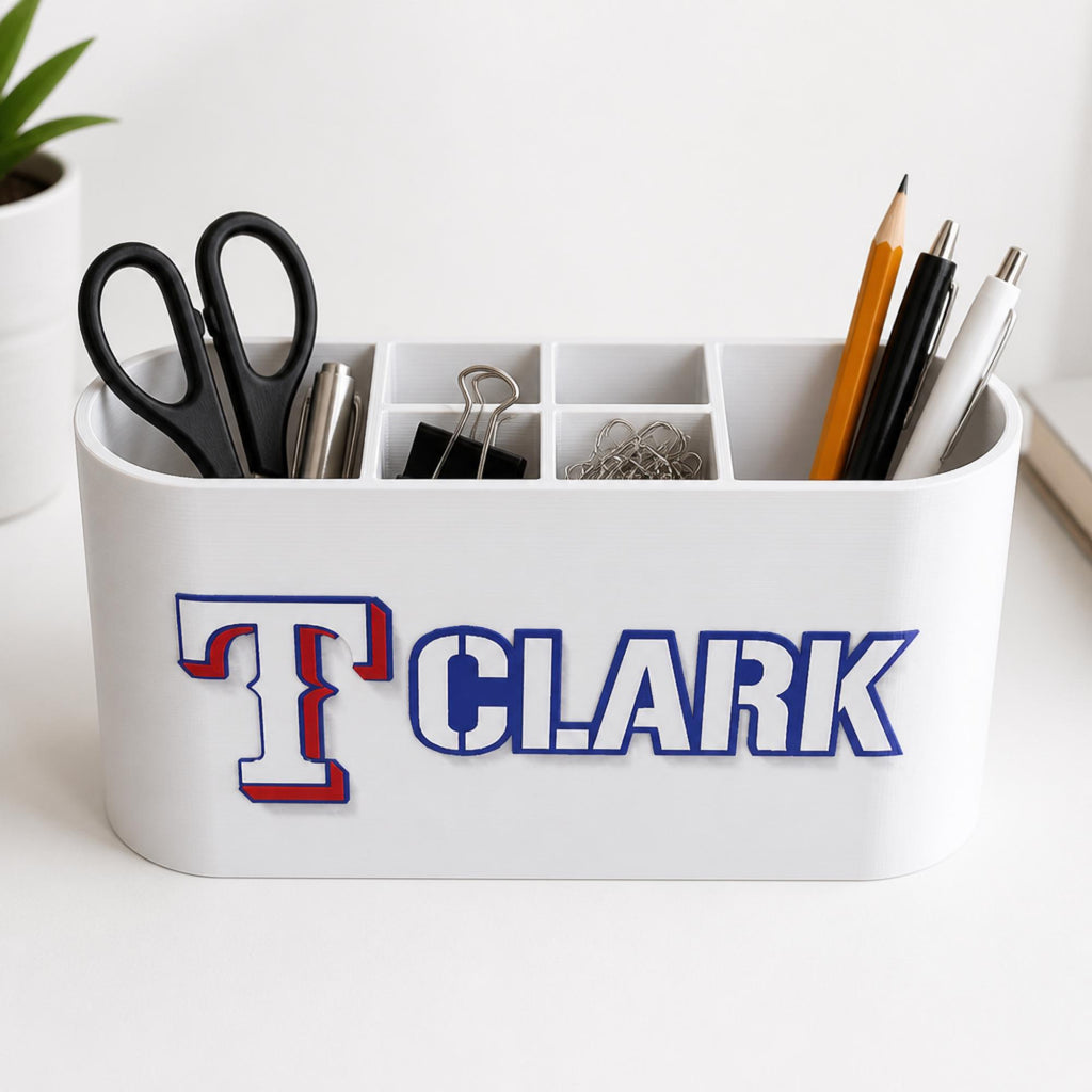 Personalized Texas Rangers Desk Organizer