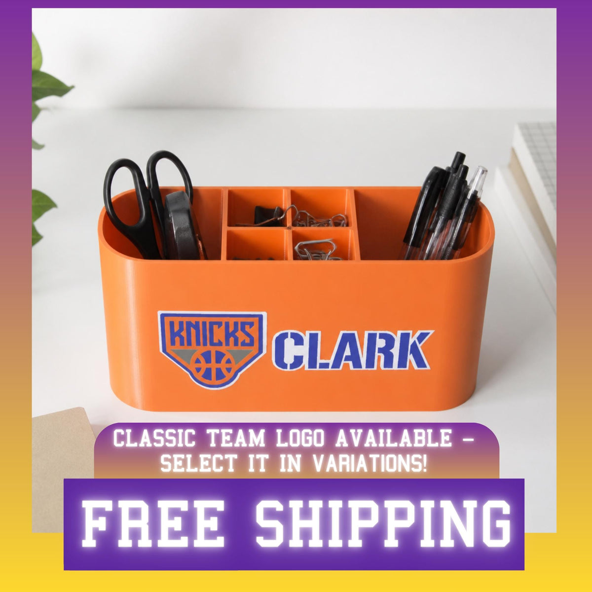 Personalized New York Knicks Desk Organizer