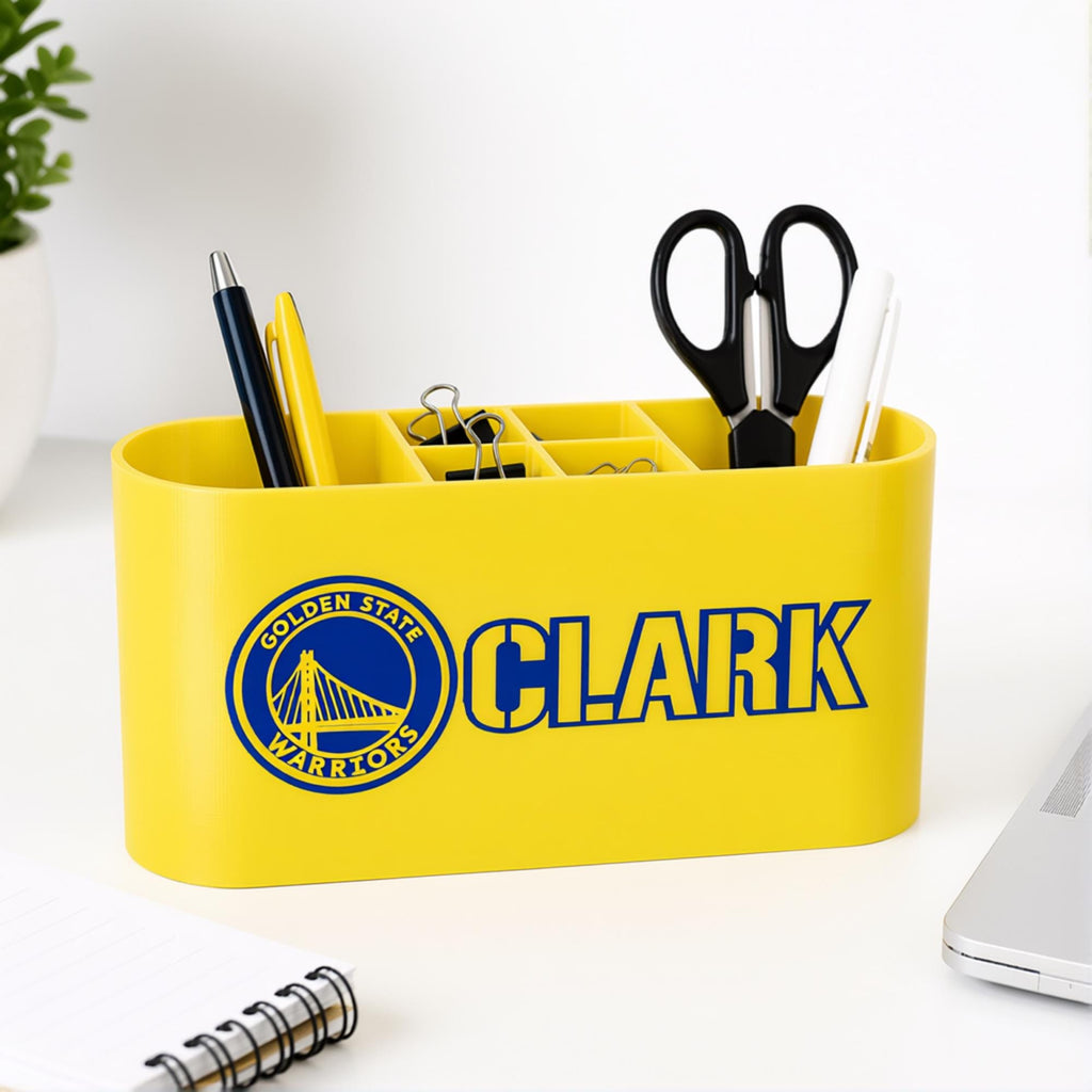 Personalized Golden State Warriors Desk Organizer