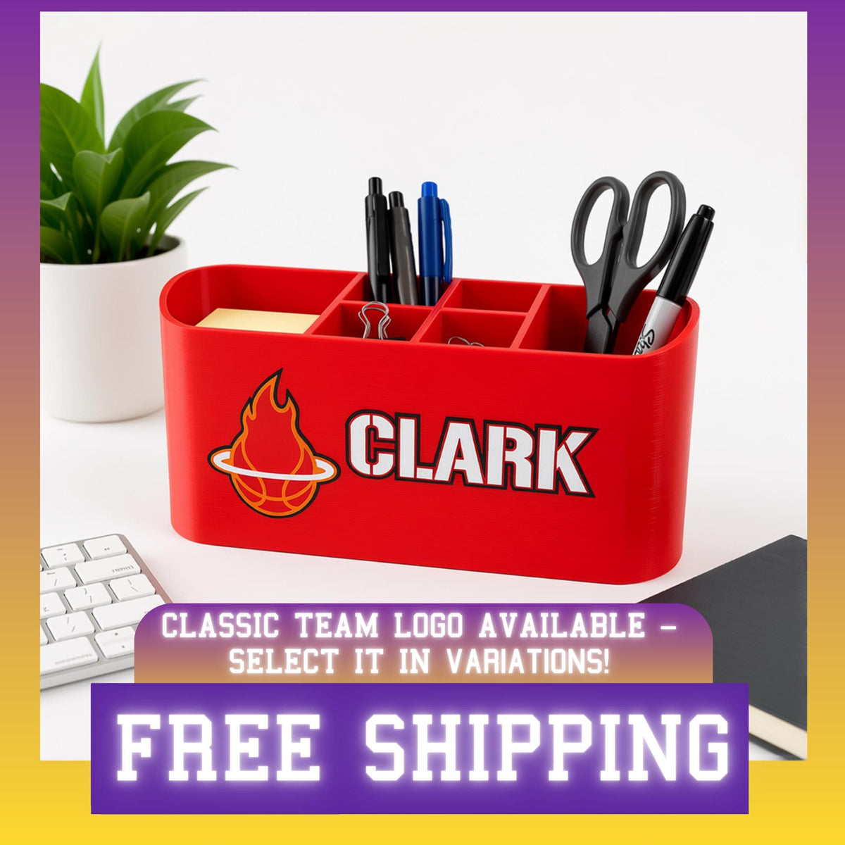Personalized Miami Heat Desk Organizer