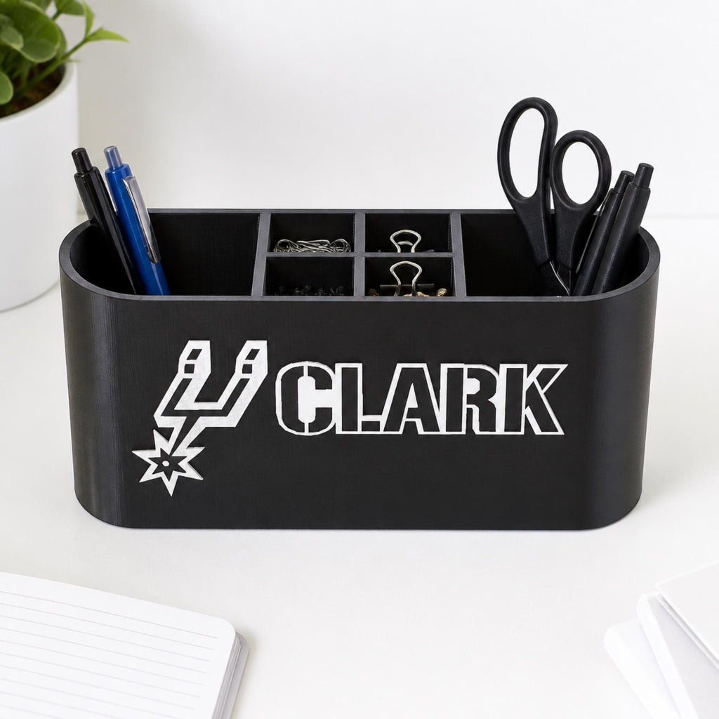 Personalized San Antonio Spurs Desk Organizer