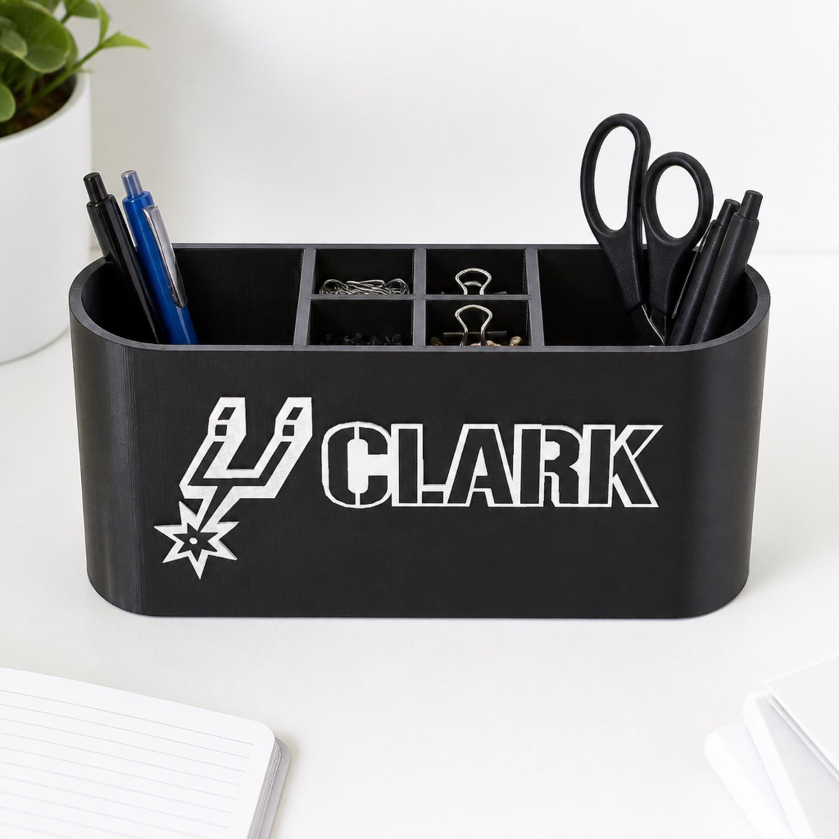 Personalized San Antonio Spurs Desk Organizer