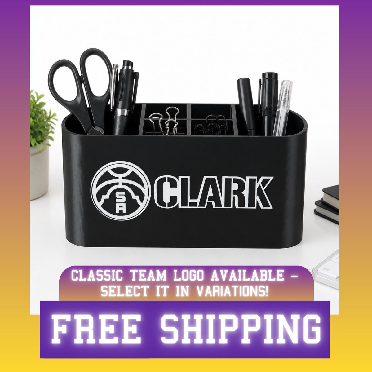 Personalized San Antonio Spurs Desk Organizer