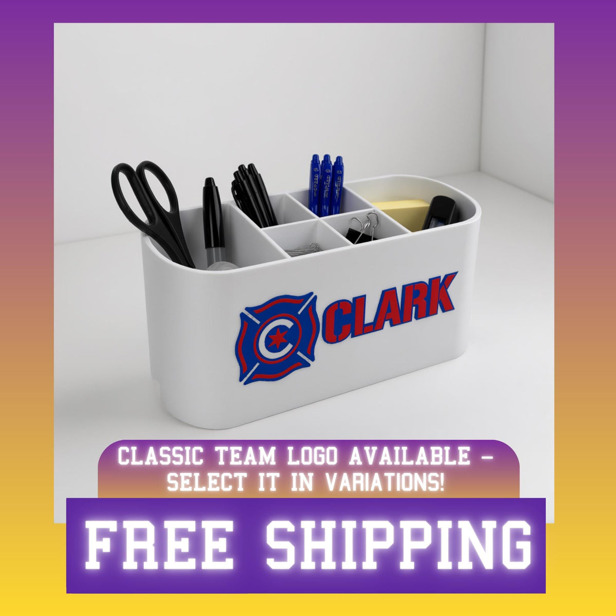 Personalized Chicago Fire FC Desk Organizer