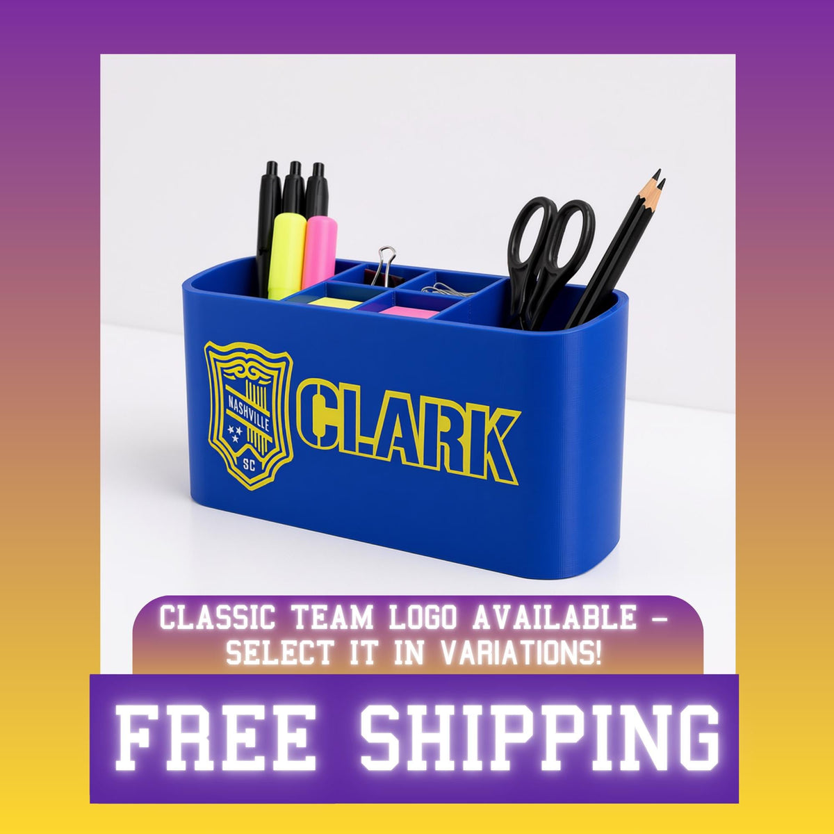 Personalized Nashville SC Desk Organizer