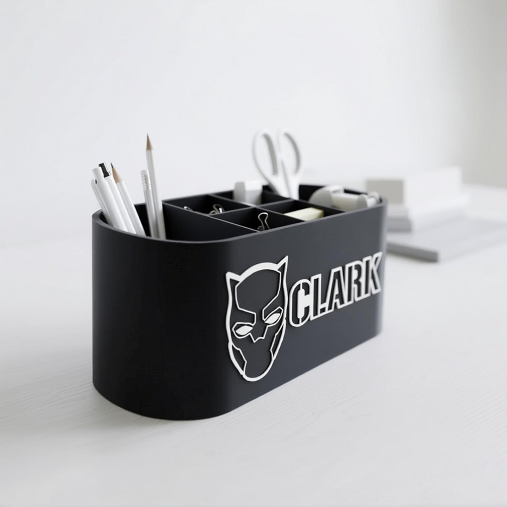 Personalized Black Panther Desk Organizer