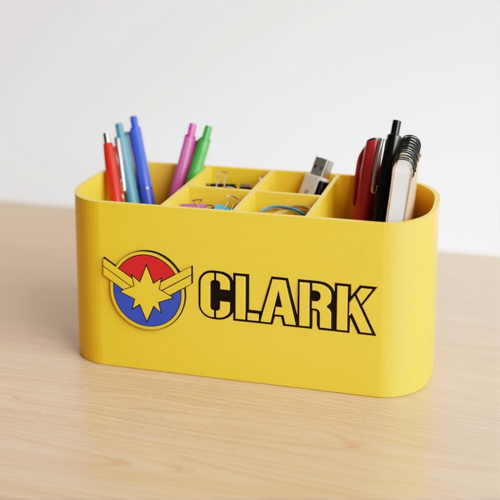 Personalized Captain Marvel Desk Organizer