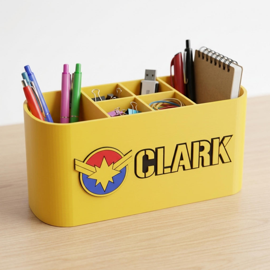 Personalized Captain Marvel Desk Organizer