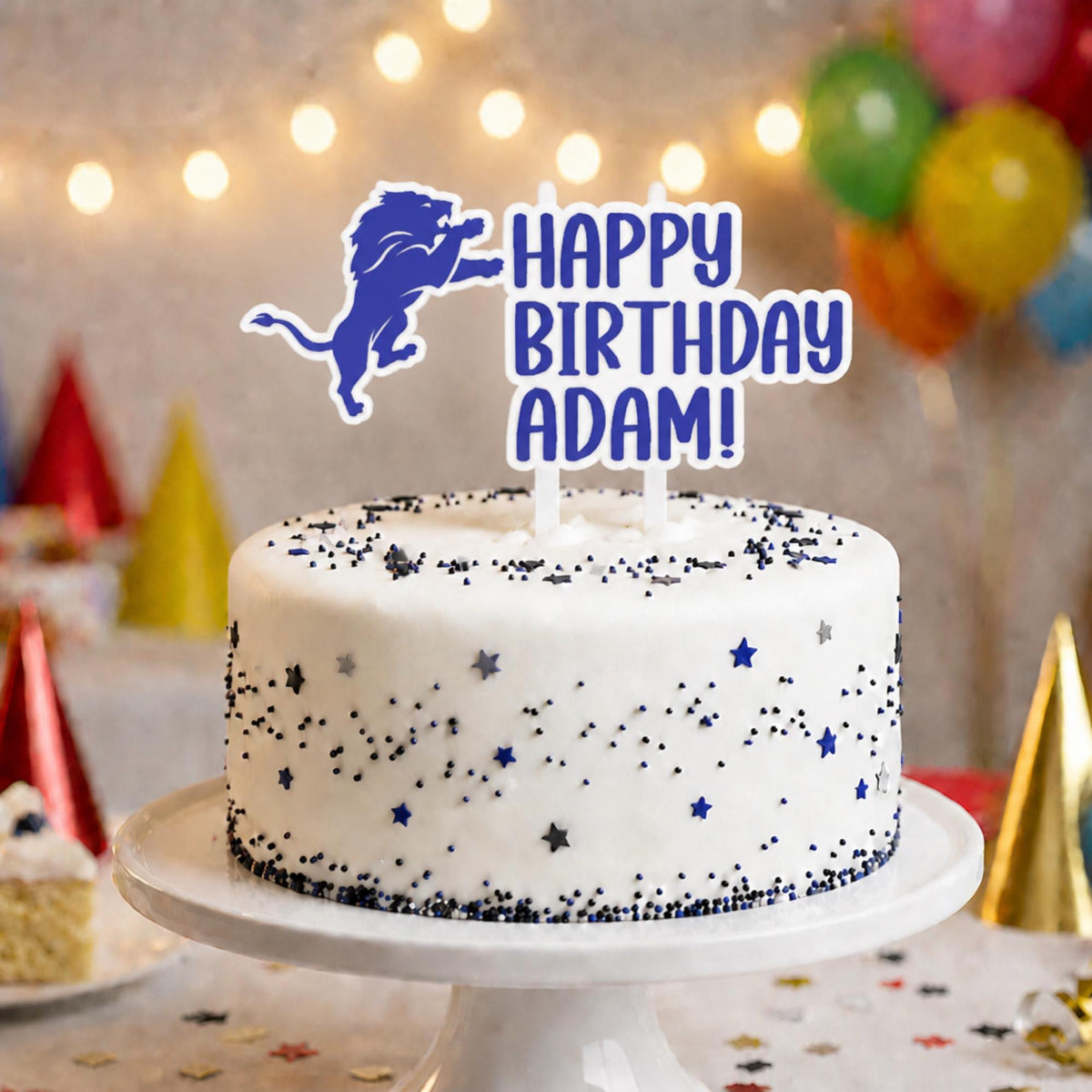 Detroit Lions Cake Topper