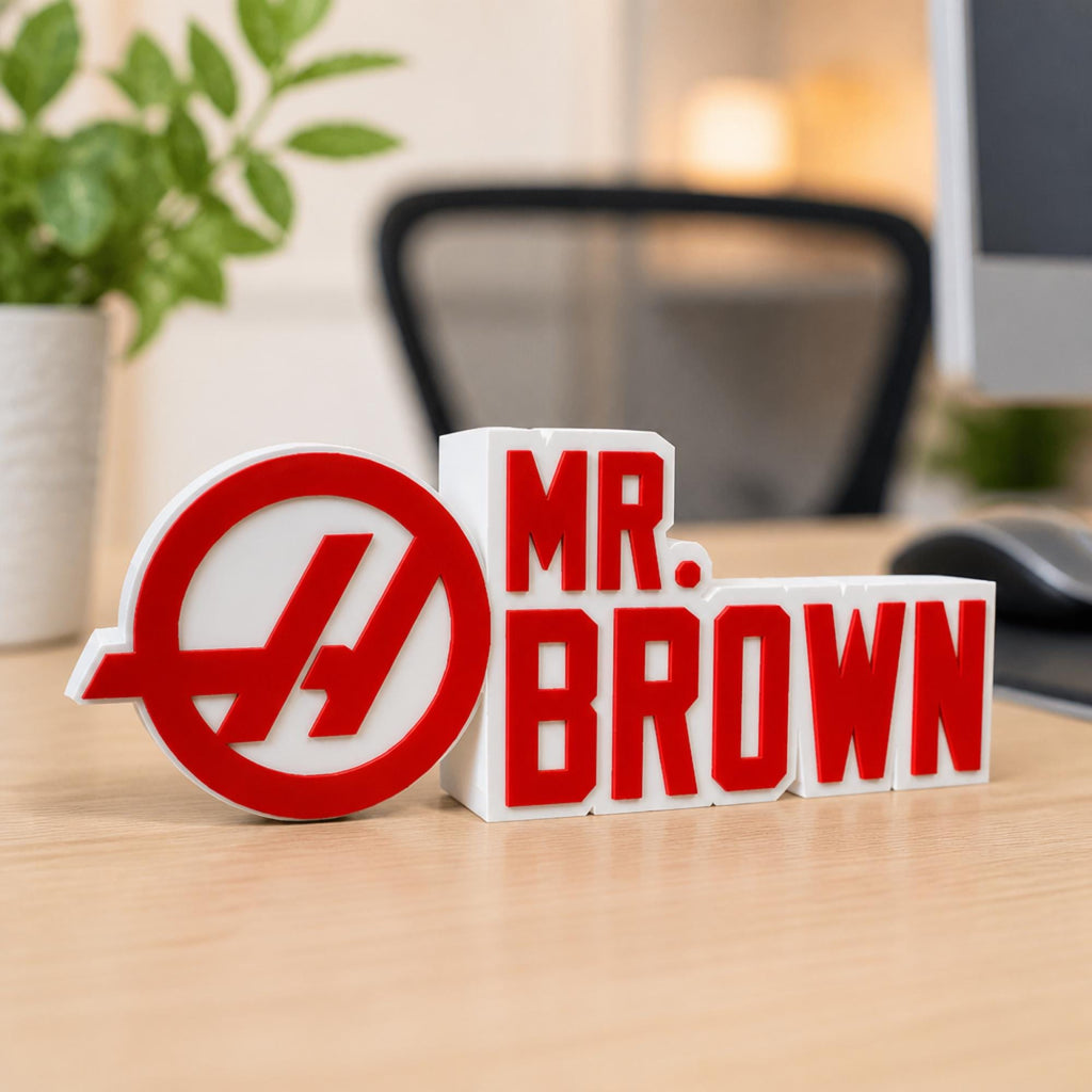 Personalized Haas F1 Team Desk Name Plate