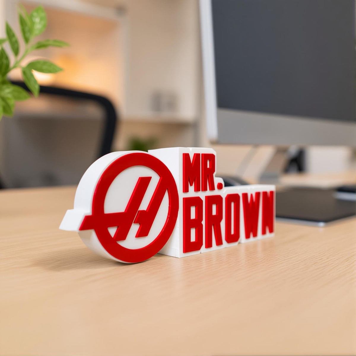 Personalized Haas F1 Team Desk Name Plate
